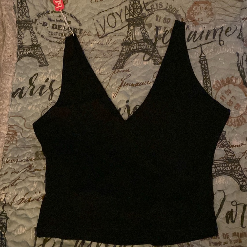 Crop top black - super soft